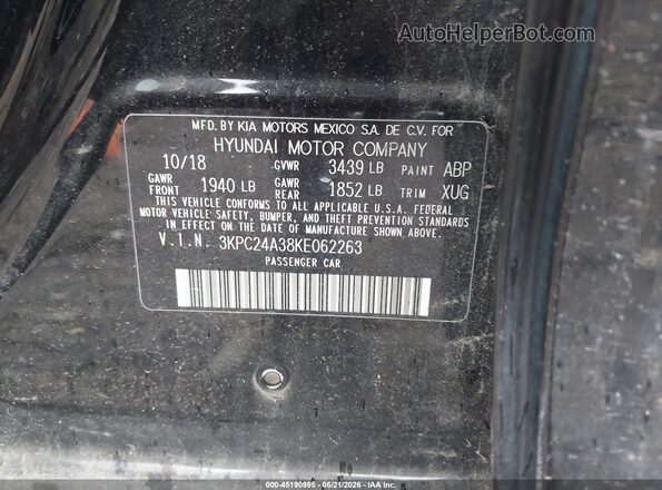 3KPC24A38KE062263 2019 HYUNDAI ACCENT Black Vista del compartimento del motor