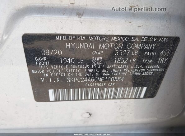 3KPC24A60ME130584 2021 HYUNDAI ACCENT Silver Widok komory silnika