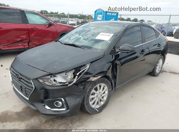 3KPC24A67ME134499 2021 HYUNDAI ACCENT Black Առջևի ձախ երեք քառորդ տեսարան