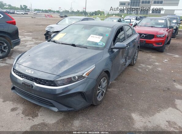 3KPF24AD1NE481422 2022 KIA FORTE Blue Առջևի ձախ երեք քառորդ տեսարան