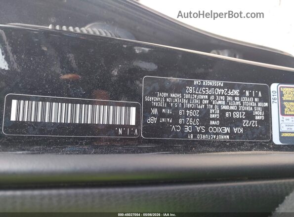 3KPF24AD1PE577182 2023 KIA FORTE Black Engine compartment view