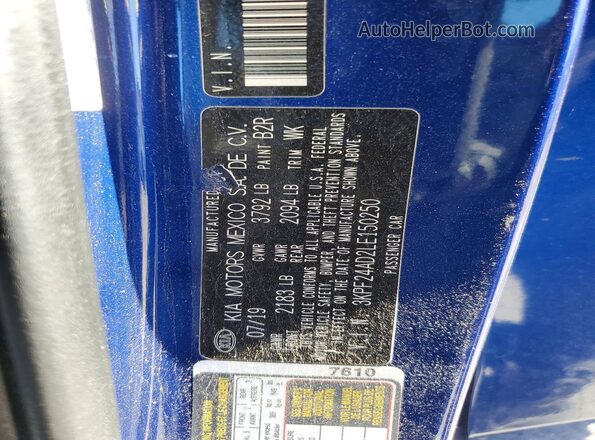 3KPF24AD2LE150250 2020 KIA FORTE Blue 