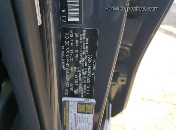 3KPF24AD4ME278085 2021 KIA FORTE Gray Vista del compartimento del motor