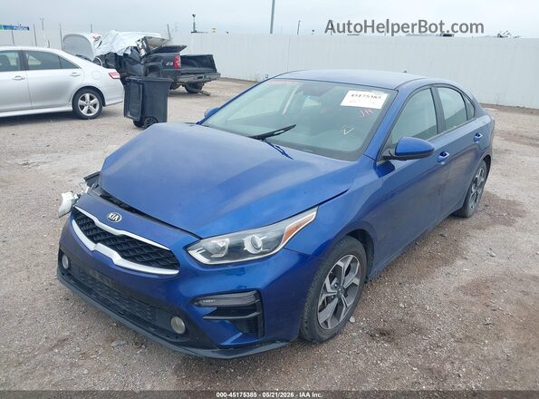 3KPF24AD4ME370197 2021 KIA FORTE Blue Առջևի ձախ երեք քառորդ տեսարան