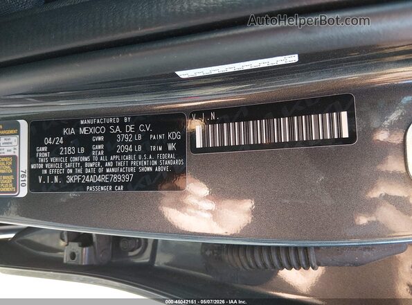 3KPF24AD4RE789397 2024 KIA FORTE Серый Вид подкапотного пространства