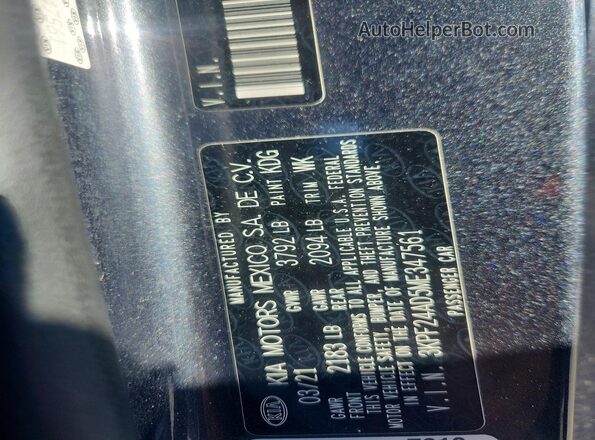 3KPF24AD5ME347561 2021 KIA FORTE Угольный Вид подкапотного пространства