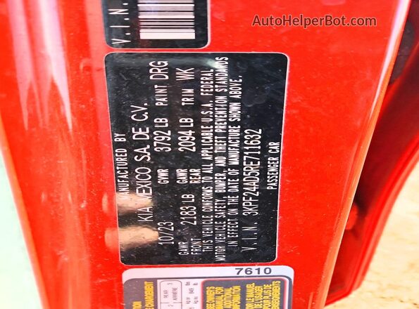 3KPF24AD5RE711632 2024 KIA FORTE Orange 