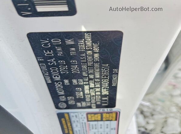 3KPF24AD6LE169514 2020 KIA FORTE White 
