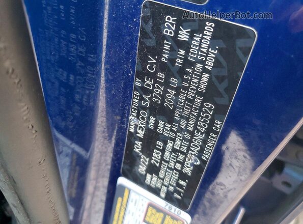 3KPF24AD6NE485529 2022 KIA FORTE Blue 