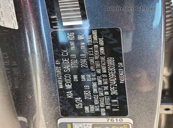 3KPF24AD9RE803889 2024 KIA FORTE Gray 