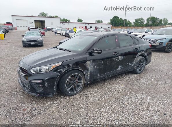 3KPF34AD0ME408182 2021 KIA FORTE Black Առջևի ձախ երեք քառորդ տեսարան