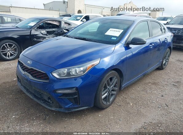 3KPF34AD1ME305577 2021 KIA FORTE Синий Передняя левая четверть