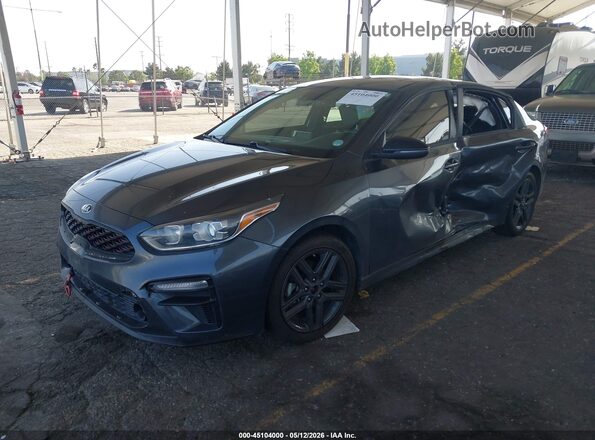 3KPF34AD3ME299250 2021 KIA FORTE Gray Առջևի ձախ երեք քառորդ տեսարան