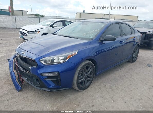 3KPF34AD6ME385071 2021 KIA FORTE Blue Front left