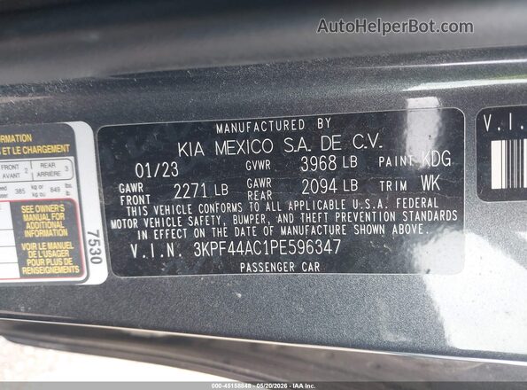 3KPF44AC1PE596347 2023 KIA FORTE Gray Շարժիչի բաժամունքի տեսք