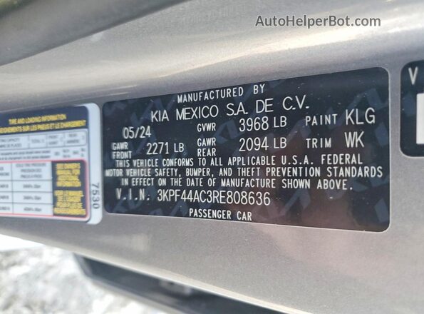 3KPF44AC3RE808636 2024 KIA FORTE Серебряный Вид подкапотного пространства