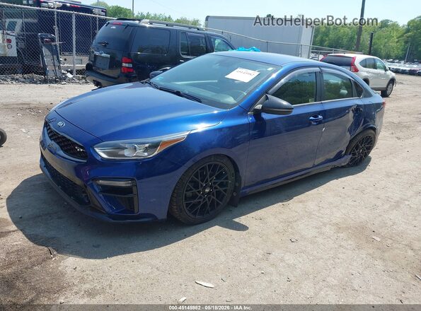 3KPF44ACXME417220 2021 KIA FORTE Blue Առջևի ձախ երեք քառորդ տեսարան