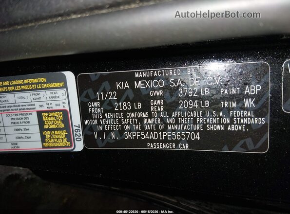3KPF54AD1PE565704 2023 KIA FORTE Black Вид підкапотного простору