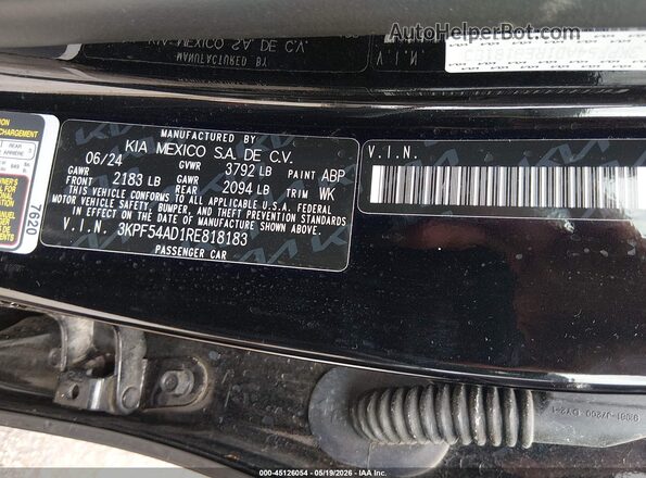 3KPF54AD1RE818183 2024 KIA FORTE Black 