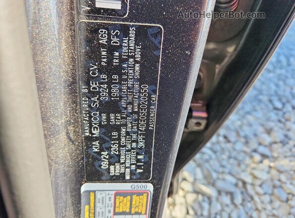3KPFT4DE0SE020550 2025 KIA K4 Gray ძრავის განყოფილების ხედი