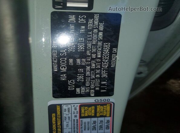 3KPFT4DE4SE094683 2025 KIA K4 Green Widok naklejki z numerem VIN
