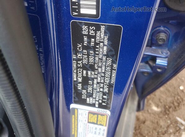 3KPFT4DE8SE067860 2025 KIA K4 Blue ძრავის განყოფილების ხედი