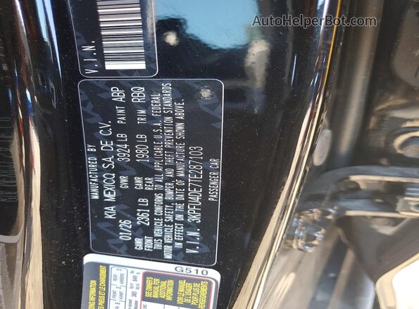 3KPFU4DE7TE287103 2026 KIA K4 Black 