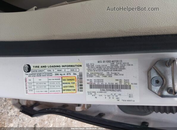 3LN6L2G94GR631695 2016 LINCOLN MKZ White Widok komory silnika