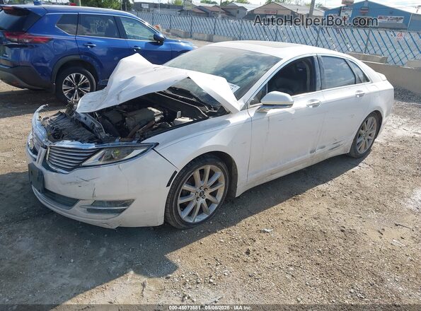 3LN6L2LU0GR632241 2016 LINCOLN MKZ HYBRID White წინა მარცხენა ხედი სამი მეოთხედიდან