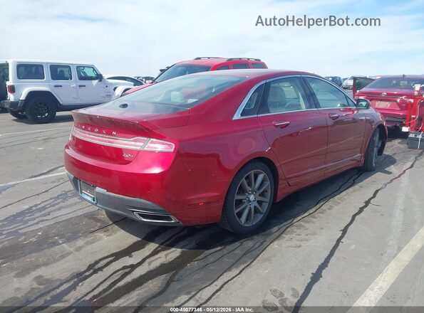 3LN6L2LU9GR608388 2016 LINCOLN MKZ HYBRID Красный Задняя правая четверть