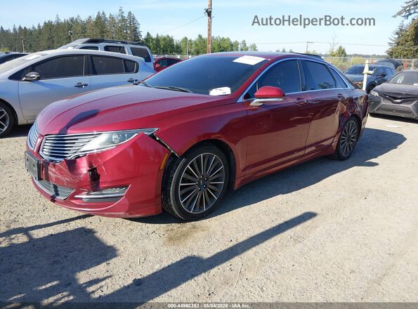 3LN6L2LU9GR631640 2016 LINCOLN MKZ HYBRID Burgundy Vista tres cuartos delantera izquierda