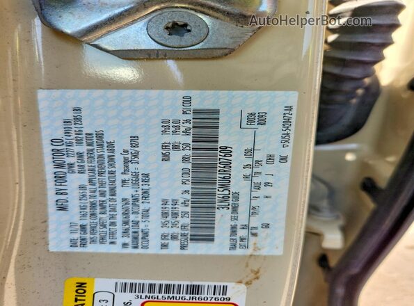 3LN6L5MU6JR607609 2018 LINCOLN MKZ Cream 