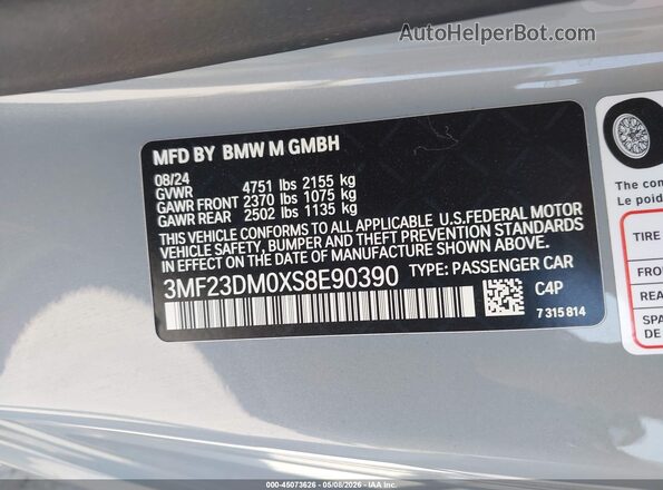3MF23DM0XS8E90390 2025 BMW M2 Gray Widok komory silnika