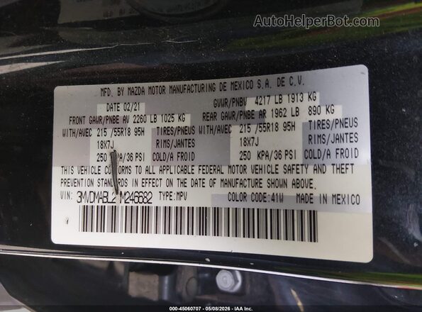 3MVDMABL2MM246682 2021 MAZDA CX-30 Black ძრავის განყოფილების ხედი