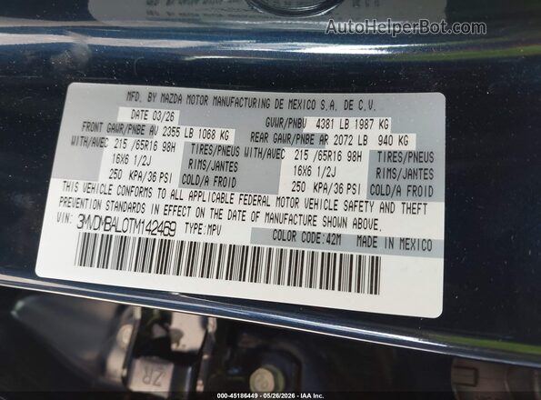 3MVDMBAL0TM142469 2026 MAZDA CX-30 Синий Вид подкапотного пространства