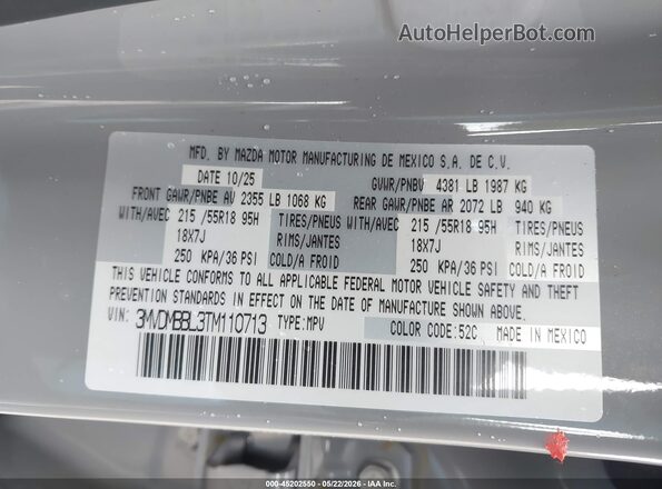 3MVDMBBL3TM110713 2026 MAZDA CX-30 Gray Vista del compartimento del motor
