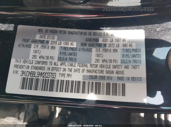 3MVDMBBL5MM203783 2021 MAZDA CX-30 Черный Вид подкапотного пространства