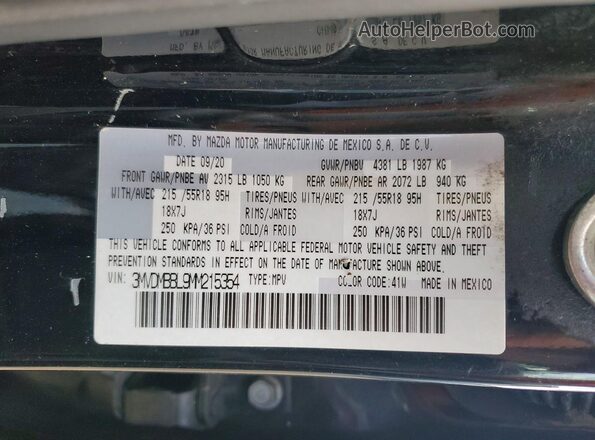 3MVDMBBL9MM215354 2021 MAZDA CX-30 Black 