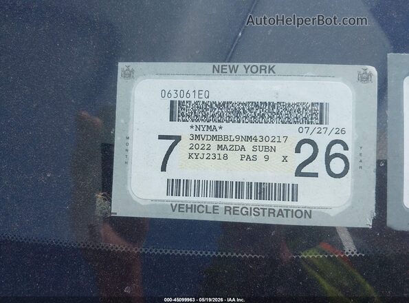 3MVDMBBL9NM430217 2022 MAZDA CX-30 White 