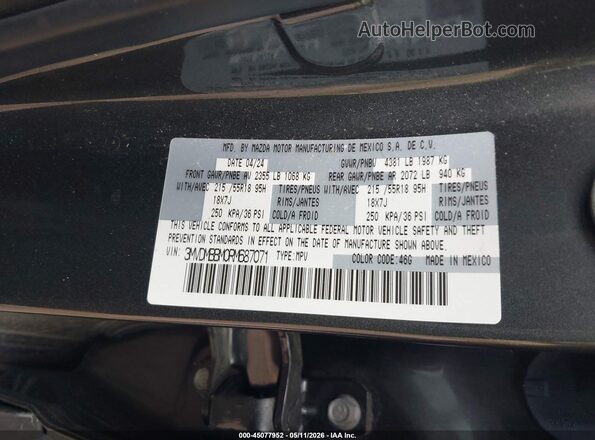 3MVDMBBM0RM687071 2024 MAZDA CX-30 Gray Vista del compartimento del motor