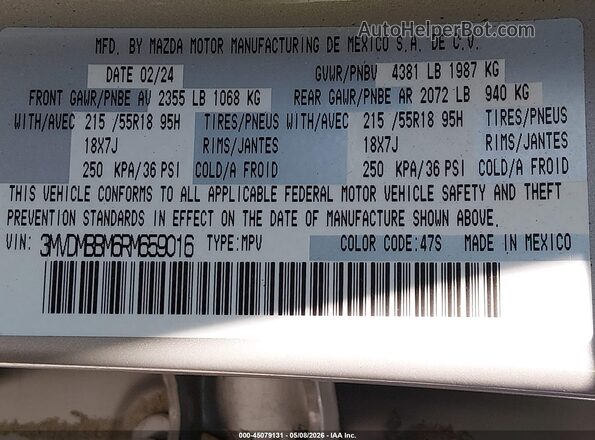 3MVDMBBM6RM659016 2024 MAZDA CX-30 Серебряный Вид подкапотного пространства
