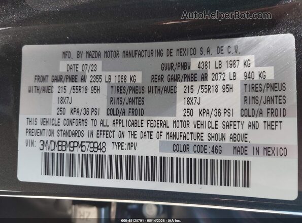 3MVDMBBM9PM579948 2023 MAZDA CX-30 Gray Vista del compartimento del motor