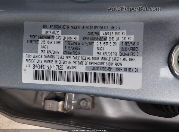 3MVDMBCL5LM117189 2020 MAZDA CX-30 Серебряный Вид подкапотного пространства