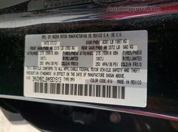 3MVDMBCL8MM301513 2021 MAZDA CX-30 Black სალონის 360-გრადუსიანი ხედი