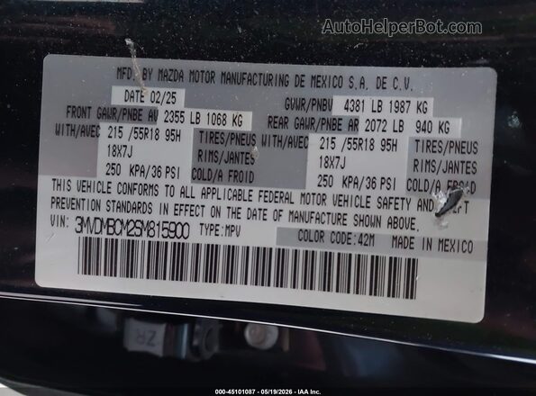3MVDMBCM2SM815900 2025 MAZDA CX-30 Blue Engine compartment view
