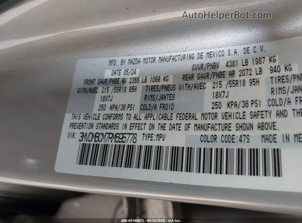 3MVDMBCM7RM695778 2024 MAZDA CX-30 Champagne Widok komory silnika