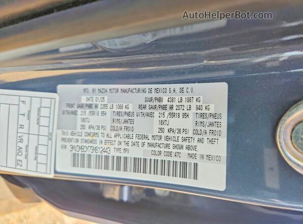 3MVDMBCM7SM812443 2025 MAZDA CX-30 Blue Widok naklejki z numerem VIN