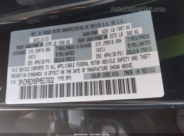 3MVDMBCM8PM507802 2023 MAZDA CX-30 Black Engine compartment view
