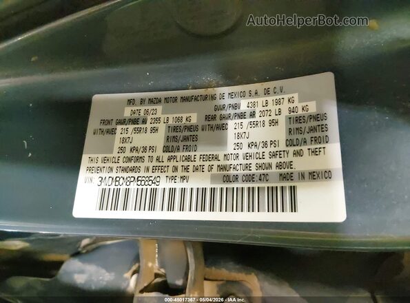 3MVDMBCM8PM568549 2023 MAZDA CX-30 Blue Vista del compartimento del motor