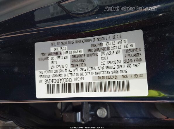 3MVDMBCM9RM700740 2024 MAZDA CX-30 Синий Вид подкапотного пространства